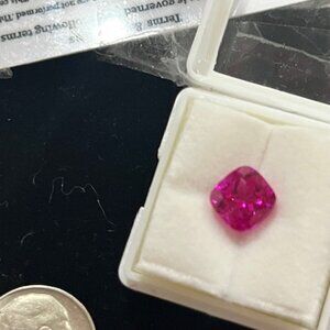 Beautiful hot pink 3.15 Carat Cushion Cut Natural RUBY - LOOSE STONE